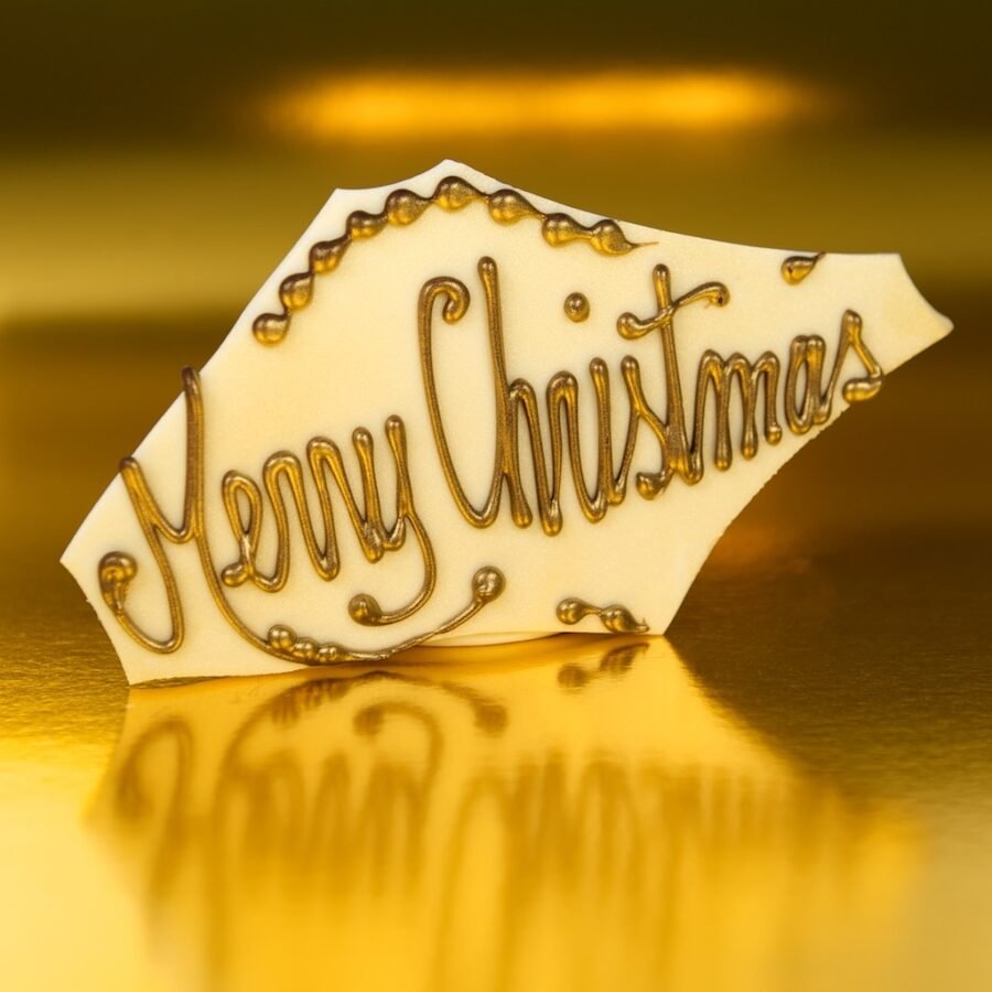 Merry Christmas White Chocolate Plaque
